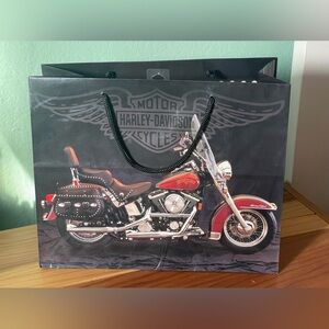Harley Davidson Vintage Black Shopping Paper Bag 10.5x13x5.5” Hallmark